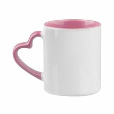 Sublimation Heart Handle Inner Colour Mug